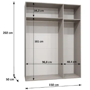 Obrazek Szafa Piano 2-150 kaszmir/kaszmir