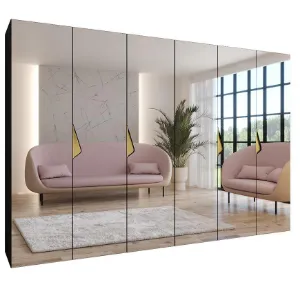 Obrazek Szafa Sandi 3-300 (2x150) czarny/złoty