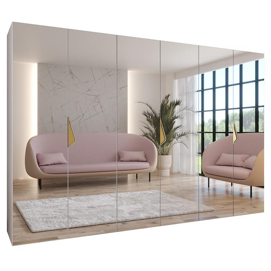 Szafa Sandi 3-300 (3x100) biały/złoty