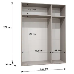 Obrazek Szafa Sandi 3-150 czarny/czarny