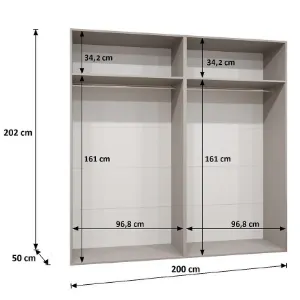 Obrazek Szafa Sandi 3-200 biały/czarny