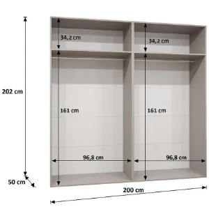 Obrazek Szafa Sandi 3-200 biały/kaszmir