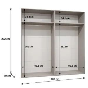 Obrazek Szafa Sandi 3-200 kaszmir/czarny