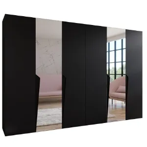 Obrazek Szafa Piano 2-300 (2x150) czarny/czarny