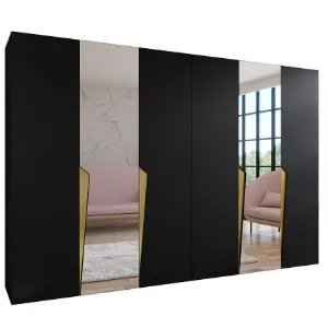 Obrazek Szafa Piano 2-300 (2x150) czarny/złoty