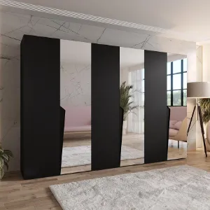 Obrazek Szafa Piano 2-300 (3x100) czarny/czarny