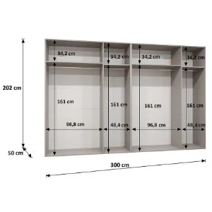 Obrazek Szafa Sandi 2-300 (2x150) czarny/złoty