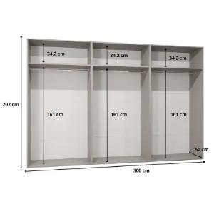 Obrazek Szafa Sandi 2-300 (3x100) czarny/czarny