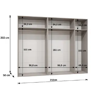 Obrazek Szafa Sandi 2-250 czarny/czarny