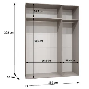 Obrazek Szafa Sandi 1-150 kaszmir/czarny