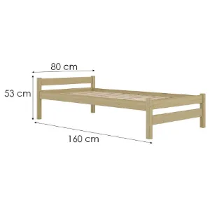 Obrazek Łóżko Aleks 80x160 naturalne, nielakierowane