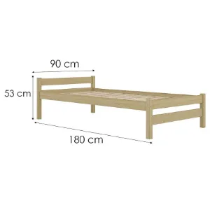 Obrazek Łóżko Aleks 90x180 naturalne, nielakierowane