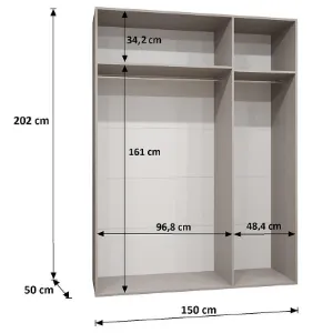 Obrazek Szafa Sandi 2-150 kaszmir/kaszmir