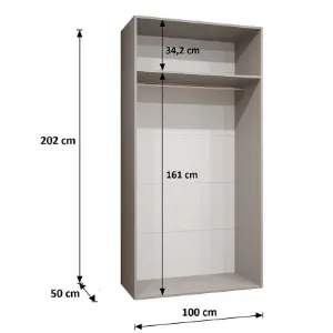 Obrazek Szafa Sandi 2-100 czarny/złoty