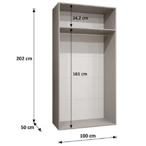 Obrazek Szafa Sandi 2-100 czarny/kaszmir