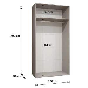 Obrazek Szafa Sandi 2-100 kaszmir/kaszmir