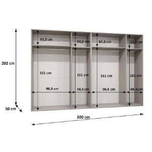 Obrazek Szafa Sandi 1-300 (2x150) kaszmir/kaszmir