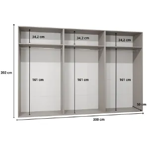 Obrazek Szafa Sandi 1-300 (3x100) czarny/czarny