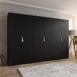 Obrazek Szafa Sandi 1-300 (3x100) czarny/kaszmir