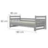 Obrazek Łóżko Dawid dodatkowe spanie 80x180 szary