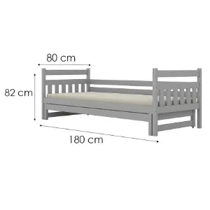 Obrazek Łóżko Dawid dodatkowe spanie 80x180 szary