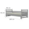Obrazek Łóżko Dawid dodatkowe spanie 80x200 szary