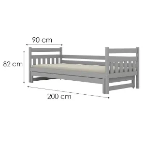 Obrazek Łóżko Dawid dodatkowe spanie 90x200 szary