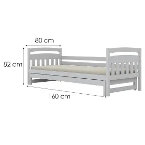 Obrazek Łóżko Tosia dodatkowe spanie 80x160 biały