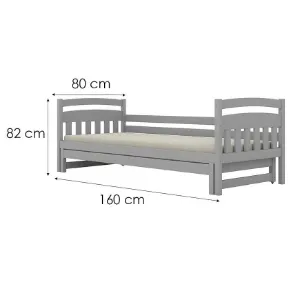 Obrazek Łóżko Tosia dodatkowe spanie 80x160 szary