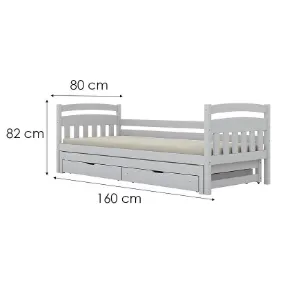 Obrazek Łóżko Tosia dodatkowe spanie + szuflady 80x160 biały