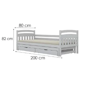 Obrazek Łóżko Tosia dodatkowe spanie + szuflady 90x180 biały