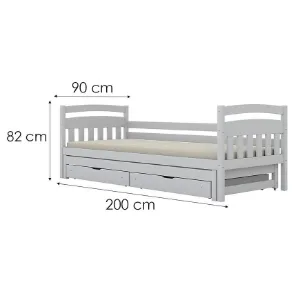 Obrazek Łóżko Tosia dodatkowe spanie + szuflady 90x200 biały