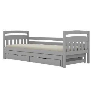 Obrazek Łóżko Tosia dodatkowe spanie + szuflady 80x200 szary