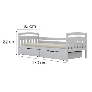 Obrazek Łóżko Tosia duże szuflady 80x160 biały