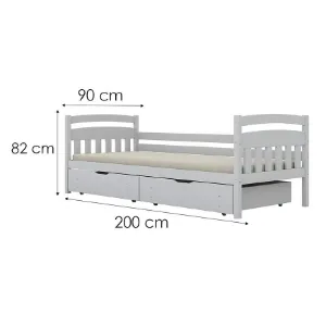 Obrazek Łóżko Tosia duże szuflady 90x200 biały