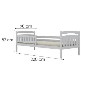 Obrazek Łóżko Tosia standard + barierka 90x200 biały