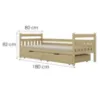 Obrazek Łóżko Dawid duże szuflady 80x180 naturalne, nielakierowane
