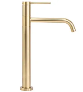 Obrazek Bateria umywalkowa wysoka Rea Lugano złota szczotkowana