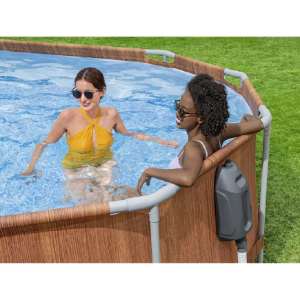 Obrazek Basen stelażowy owalny 6,10x3,66x1,22 m deska 56719