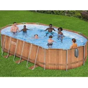 Obrazek Basen stelażowy owalny 6,10x3,66x1,22 m deska 56719