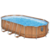 Obrazek Basen stelażowy owalny 6,10x3,66x1,22 m deska 56719