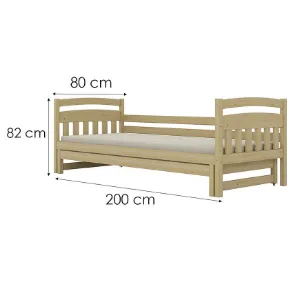 Obrazek Łóżko Tosia dodatkowe spanie 80x200 naturalne, lakierowane