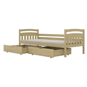 Obrazek Łóżko Dawid duże szuflady 90x200 naturalne, lakierowane