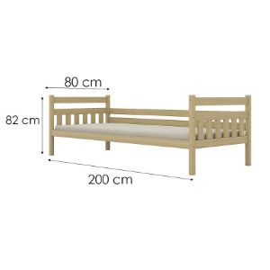 Obrazek Łóżko Dawid standard 80x200 naturalne, lakierowane