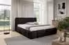 Obrazek Łóżko tapicerowane Merinno 140x200 czarny bez oświetlenia LED