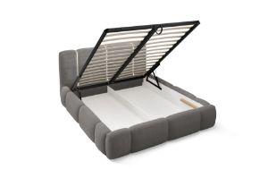 Obrazek Łóżko tapicerowane Merinno 200x200 szary bez oświetlenia LED