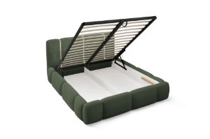 Obrazek Łóżko tapicerowane Merinno 200x200 ciemny zielony bez oświetlenia LED