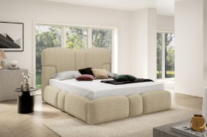 Obrazek Łóżko tapicerowane Ophelio 140x200 brązowy bez oświetlenia LED