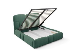 Obrazek Łóżko tapicerowane Ophelio 140x200 turkusowy bez oświetlenia LED