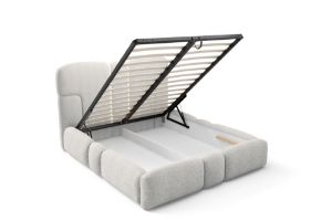 Obrazek Łóżko tapicerowane Ophelio 140x200 popielaty bez oświetlenia LED